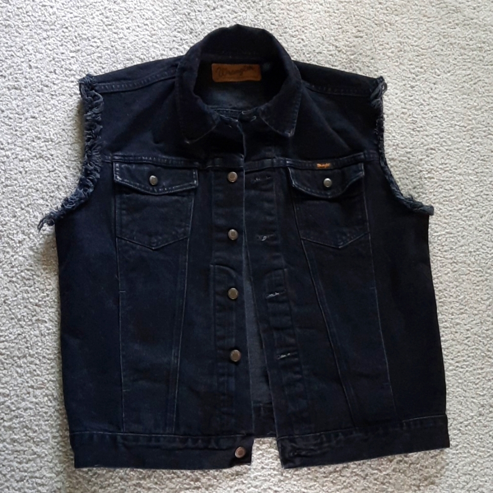 Sz Med Black Mens Jean Vest